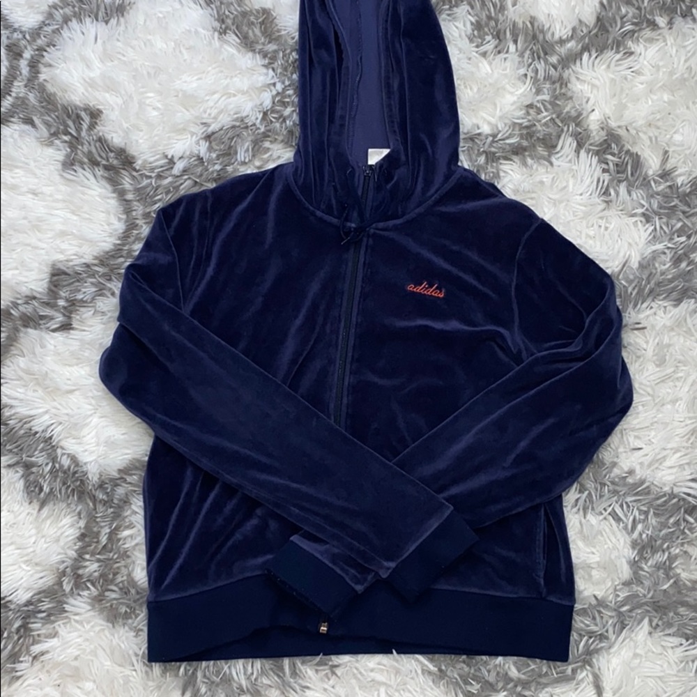 adidas velvet zip hoodie